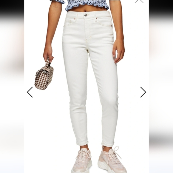 NWT TopShop JAMIE HIGH WAIST ANKLE SKINNY JEANS IN WHITE Sz W24(0)L28 - Picture 4 of 9
